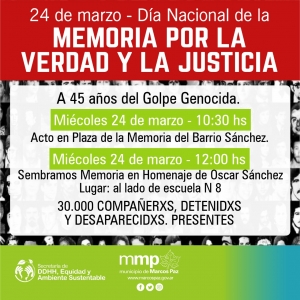 Día Nacional de la Memoria por la Verdad y la Justicia.
