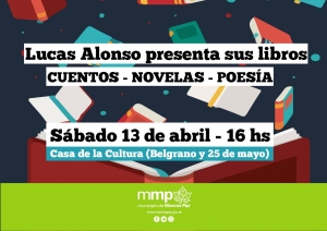 Lucas Alonso presenta sus libros de cuentos, novelas y poesía
