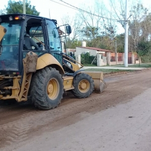 Trabajos de preparado para asfalto de la calle French en el barrio La Milagrosa