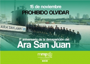 1er aniversario de la desaparición del submarino ARA San Juan