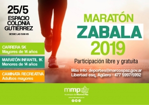 Marcos Paz corre la Maratón Zabala el 25 de mayo, en Colonia Gutiérrez