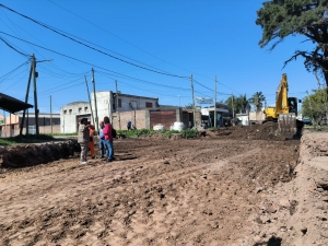 Avanzan las obras en la Colectora Presidente Perón