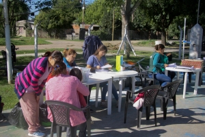 Posta sanitaria en el barrio Martín Fierro