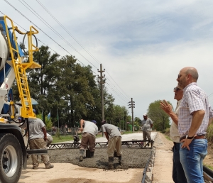 El intendente interino, Joaquín Garitonandia, recorre obras en ejecución