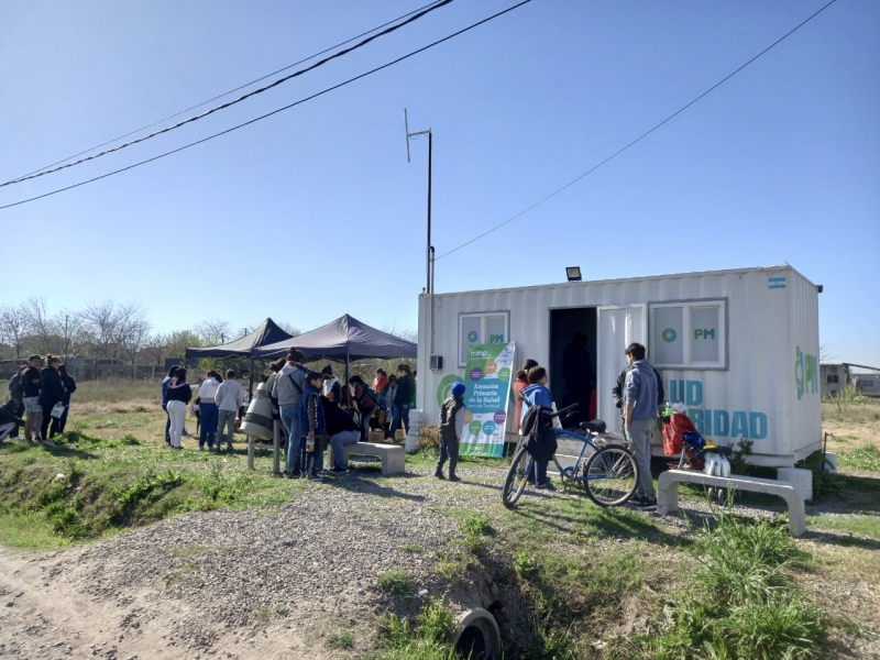 Posta sanitaria en el barrio Martín Fierro