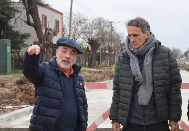 Curutchet y Katopodis recorrieron obras en Marcos Paz