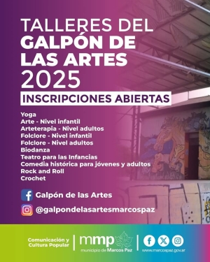 Talleres 2025 en el Galpón de las Artes