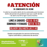 Atención comercios, Información Importante