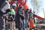 Curutchet y Katopodis recorrieron la obra de entubamiento del Canal Rivadavia Sur