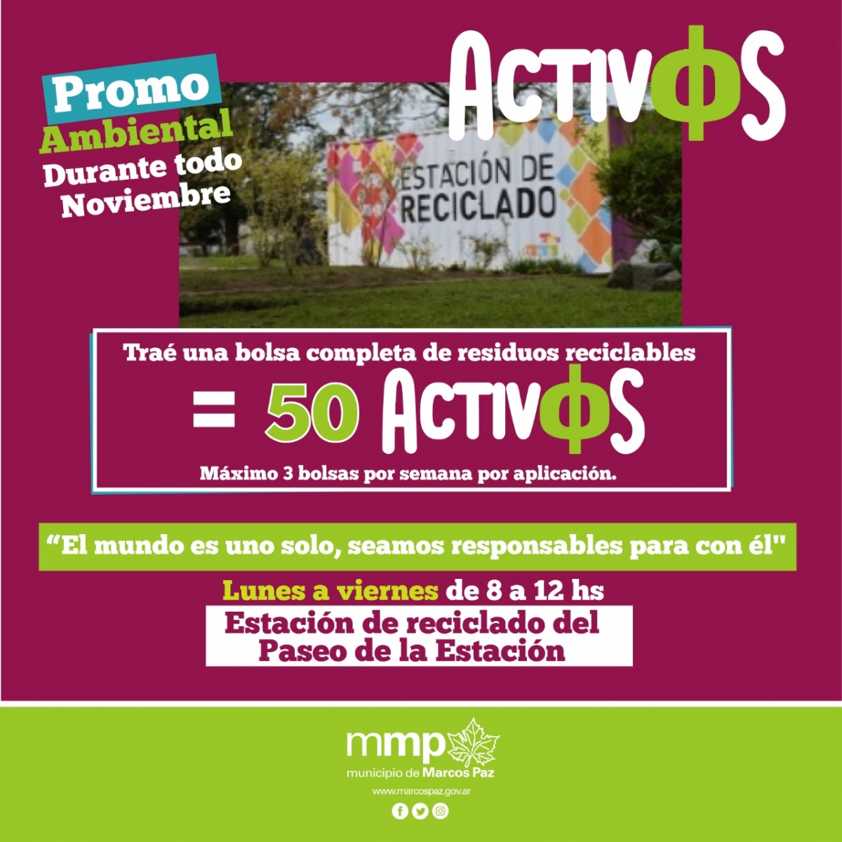 Promo Ambiental de Activos Marcos Paz para noviembre