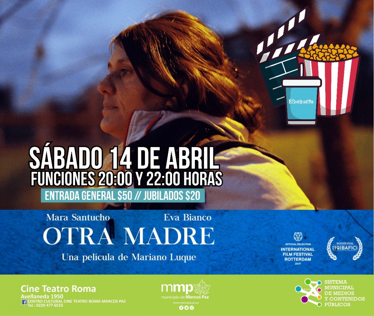 Este sábado se presenta la película OTRA MADRE en el Cine Teatro Roma